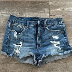 Aeropostale Distressed Blue Jean Shorts